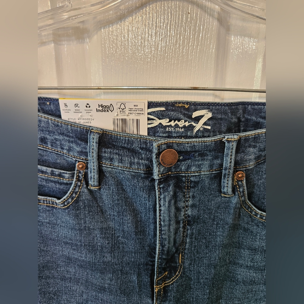 Seven7 Women's Classic Blue High Rise Skinny Jeans Size 8 - Picture 2 of 9